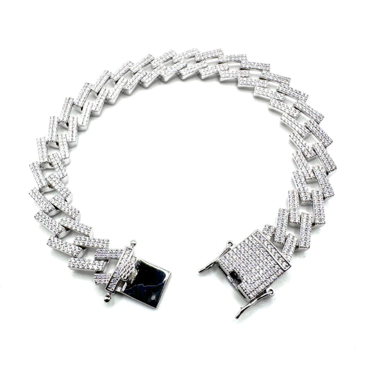 Moissanite Cuban Link Bracelet 19cm